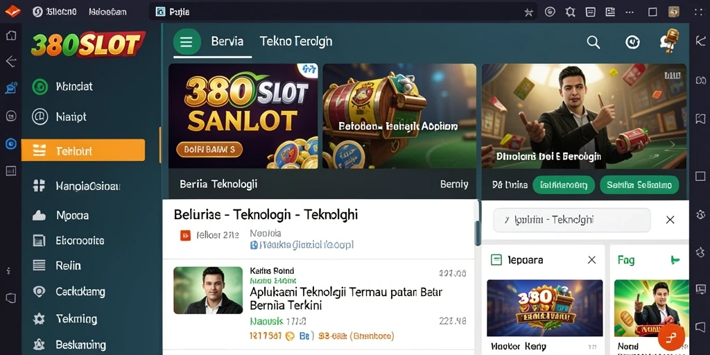 Tampilan antarmuka aplikasi 380SLOT yang modern dan informatif.
