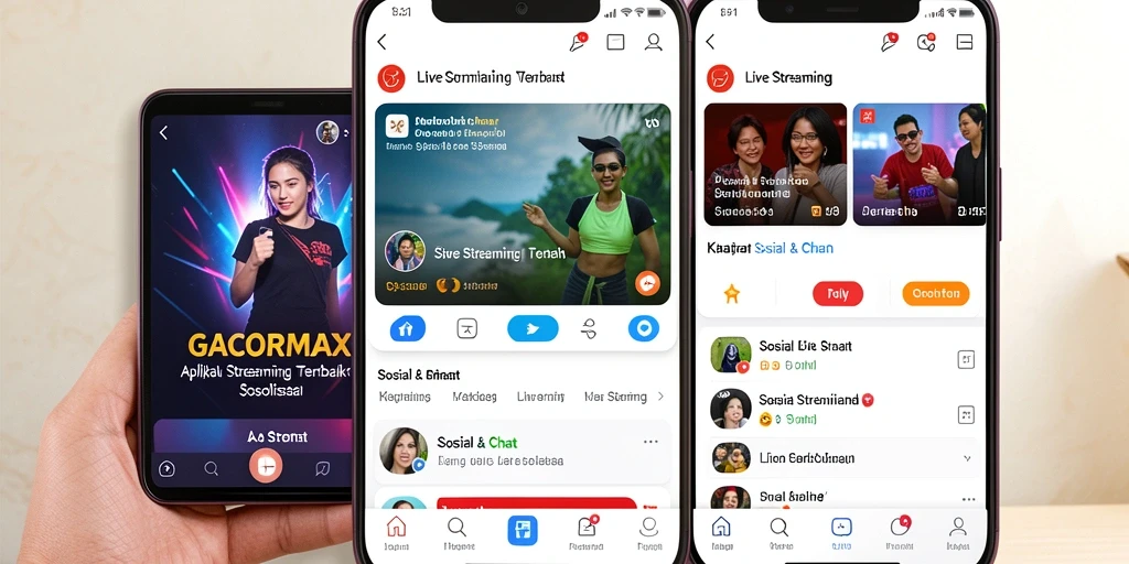 Antarmuka sederhana dan fungsional untuk Live Streaming yang menarik.