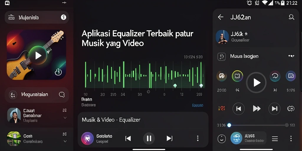Antarmuka utama aplikasi JJ62 dengan fitur Equalizer canggih.