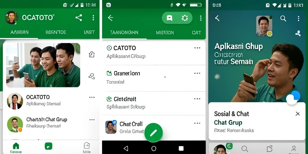 Tampilan antarmuka OCATOTO yang menarik untuk komunikasi grup.