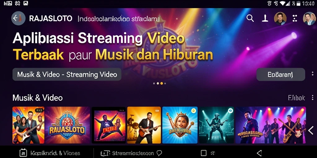 Antarmuka aplikasi RAJASLOTO yang memudahkan akses Streaming Video.