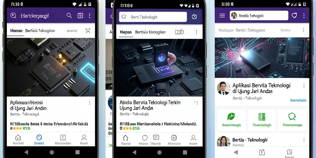 Screenshot antarmuka RI188 yang menampilkan berita teknologi terbaru.