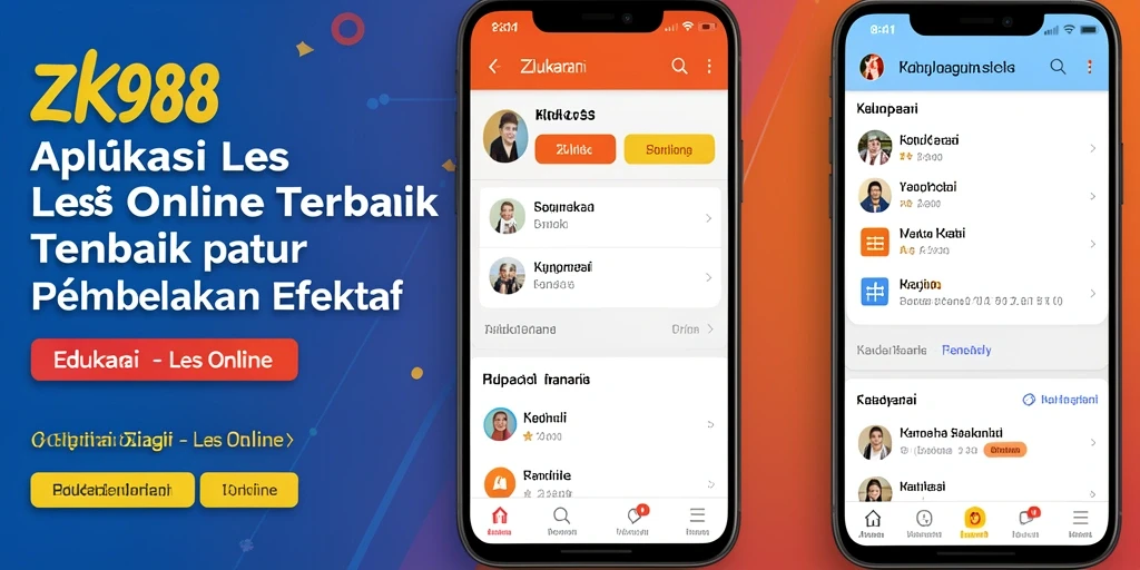 Tampilan antarmuka aplikasi ZK988 yang ramah pengguna untuk Les Online.