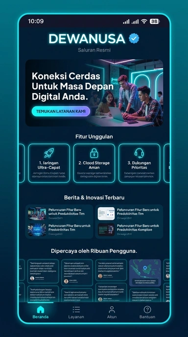 Tampilan kanal resmi dewanusa